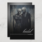 Dark Midnight Paarse Bloemen Romance Bruids Lunch Kaart (Voorkant / Achterkant)