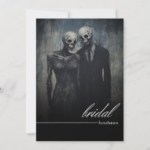 Dark Midnight Paarse Bloemen Romance Bruids Lunch Kaart