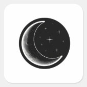 Dark Minimal Aesthetic Moon Vierkante Sticker (Voorkant)