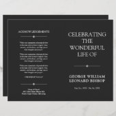 Dark Minimal Celebration of Life Begrafenisprogram (Voorkant / Achterkant)