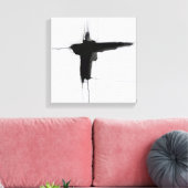 Dark Minimalist Abstract Expressionist Canvas Art (Insitu (Woonkamer))