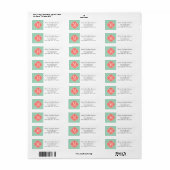 Dark Mint Marokkaanse Tegels Lattice Gepersonalise Etiket (Full Sheet)