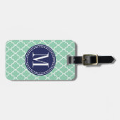 Dark Mint Moroccan Tiles Lattice Specialized Bagagelabel (Voorkant horizontaal)