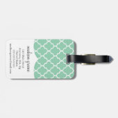 Dark Mint Moroccan Tiles Lattice Specialized Bagagelabel (Achterkant horizontaal)