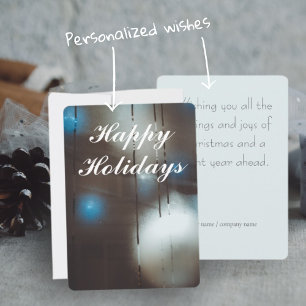 Dark Misted Steamy Window met kerstballen Kaart