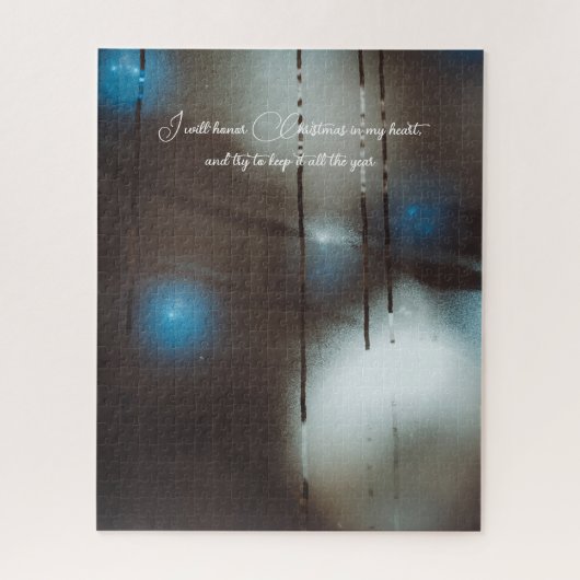 Dark Misted Steamy Window met kerstballen Legpuzzel (Verticaal)