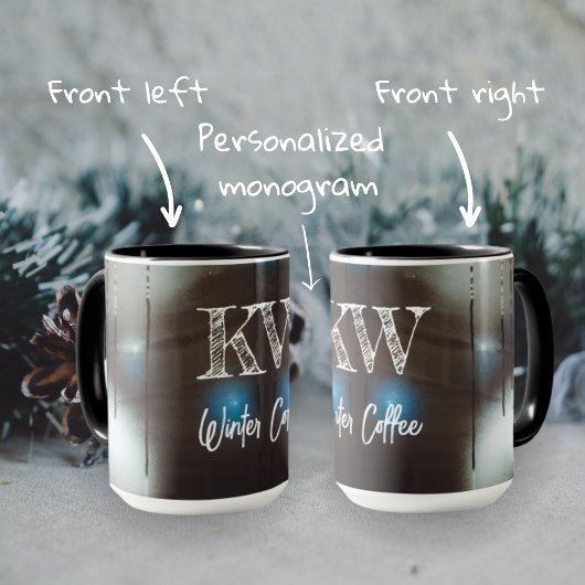 Dark Misted Steamy Window met kerstballen Mok