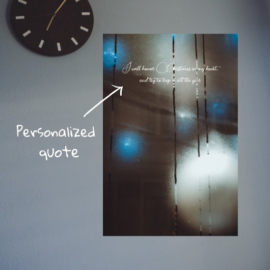 Dark Misted Steamy Window met kerstballen Poster