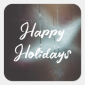 Dark Misted Steamy Window met kerstballen Vierkante Sticker (Voorkant)