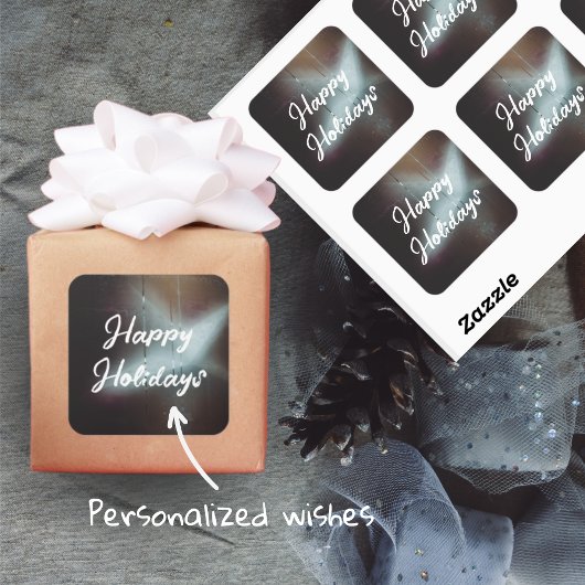Dark Misted Steamy Window met kerstballen Vierkante Sticker
