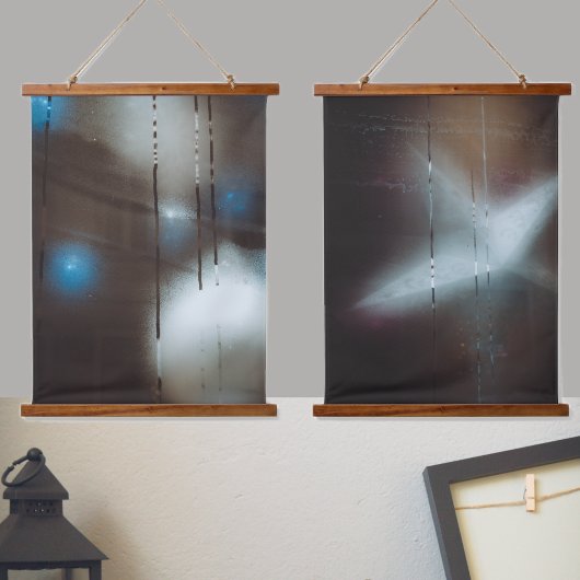 Dark Misted Window met kerstballen Hangend Wandkleed