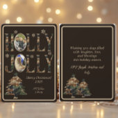 Dark Mocha Foto Camo Holly Jolly Merry Christmas Feestdagenkaart