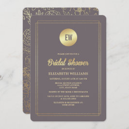 Dark Mocha Gold Floral Vrijgezellenfeest Kaart