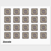 Dark Mocha Gold Floral Weddenschap Hartelijk dank Vierkante Sticker (Vel)
