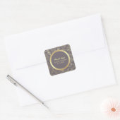 Dark Mocha Gold Floral Weddenschap Hartelijk dank Vierkante Sticker (Envelop)