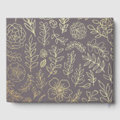 Dark Mocha Gold Floral Wedding Gastenboek (Achterkant)