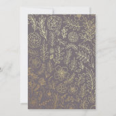 Dark Mocha Gold Floral Wedding Kaart (Achterkant)