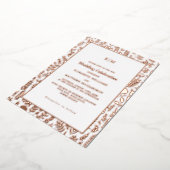 Dark Mocha | Roos Gold Luxury Wedding Real Folie Uitnodiging (Gedraaid)