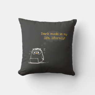 Dark Mode Enthusiast Owl Sierkussen