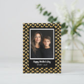 Dark Mode Faux Golden Folie Hearts Moederdag Briefkaart (Staand voorkant)