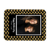 Dark Mode Faux Golden Folie Hearts Moederdag Magneet (Horizontaal)