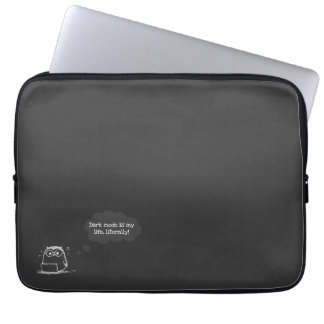 Dark Mode Owl Laptop Hoesje voor Tech-liefhebbers Laptop Sleeve
