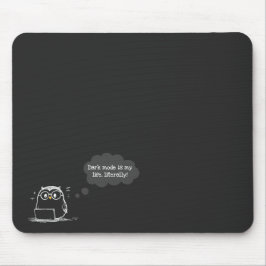 Dark Mode Uil Mousepad voor tech liefhebbers Muismat