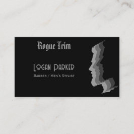 Dark Modern Barbershop Men's Stylist Visitekaartje