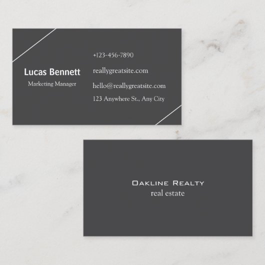 Dark Modern Business Cards Visitekaartje (Voorkant / Achterkant)