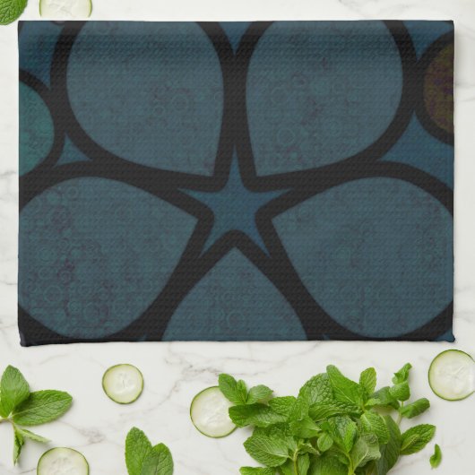 Dark Modern Floral Kitchen Towel Theedoek (Gevouwen)