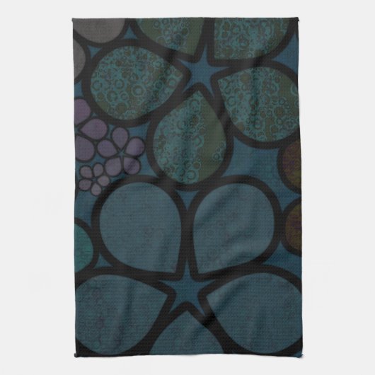 Dark Modern Floral Kitchen Towel Theedoek (Verticaal)
