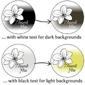 Dark Modern Minimal Gray Flower Drawing Thank You Sticker