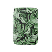 Dark Monstera: Tropische Waterverf print. Badmat (Voorkant Verticaal)