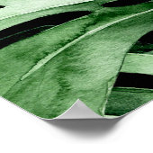 Dark Monstera: Tropische Waterverf print. Poster (Hoek)