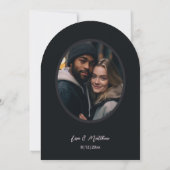 Dark Moody 3D Flowers Wedding Invitation Kaart (Achterkant)