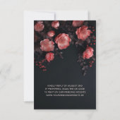 Dark Moody 3D Roses Wedding | Scan Me  RSVP Kaartje (Achterkant)