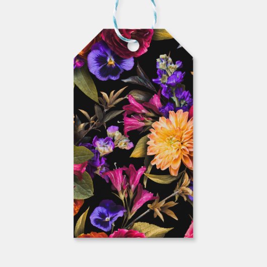 Dark Moody Autumn Floral Wedding Cadeaulabel (Achterkant)