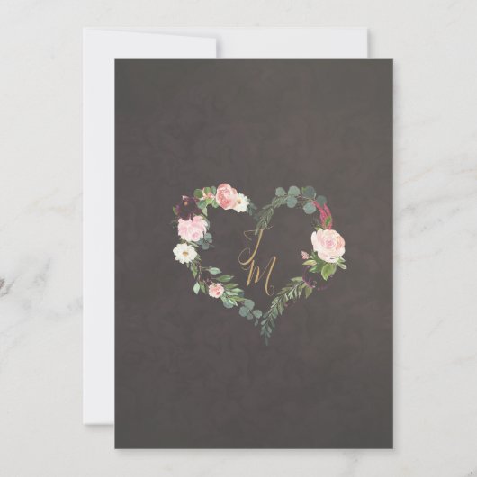 Dark Moody Autumn Floral Wedding Invitation Kaart (Achterkant)