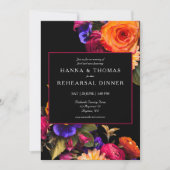 Dark Moody Autumn Floral Wedding Rehearsal Dinner Kaart (Voorkant)