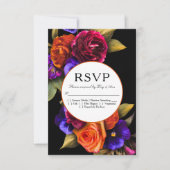 Dark Moody Autumn Floral Wedding RSVP (Voorkant)