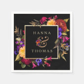 Dark Moody Autumn Floral Wedding Servet (Voorkant)