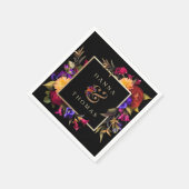 Dark Moody Autumn Floral Wedding Servet (Hoek)