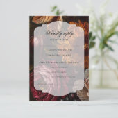 Dark Moody Baroque Florals Flowers Fall Wedding RSVP Kaartje (Staand voorkant)