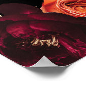Dark Moody Black Burgundy Orange Floral Wedding Poster (Hoek)