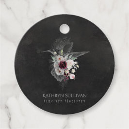 Dark Moody Bloemen Hummingbird Bedankjes Labels