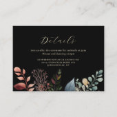 Dark Moody Bloemen Moderne bruiloft Informatiekaartje (Voorkant)