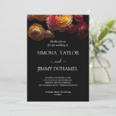 Dark Moody Bloemen Ranunculus bruiloft Kaart (Staand voorkant)