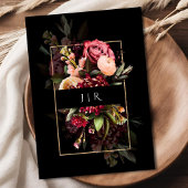 Dark Moody Bloom Dutch Masters Zwart Bruiloft Kaart