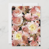 Dark Moody Blush Pink Floral Botanical Wedding Inv Kaart (Achterkant)