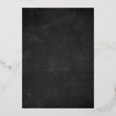 Dark Moody Bold  Floral Black Wedding Folie Uitnodiging (Achterkant)